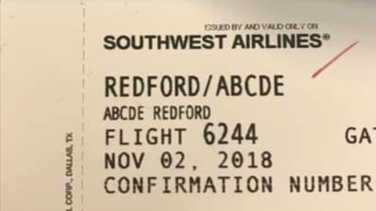 Screen shot of ticket